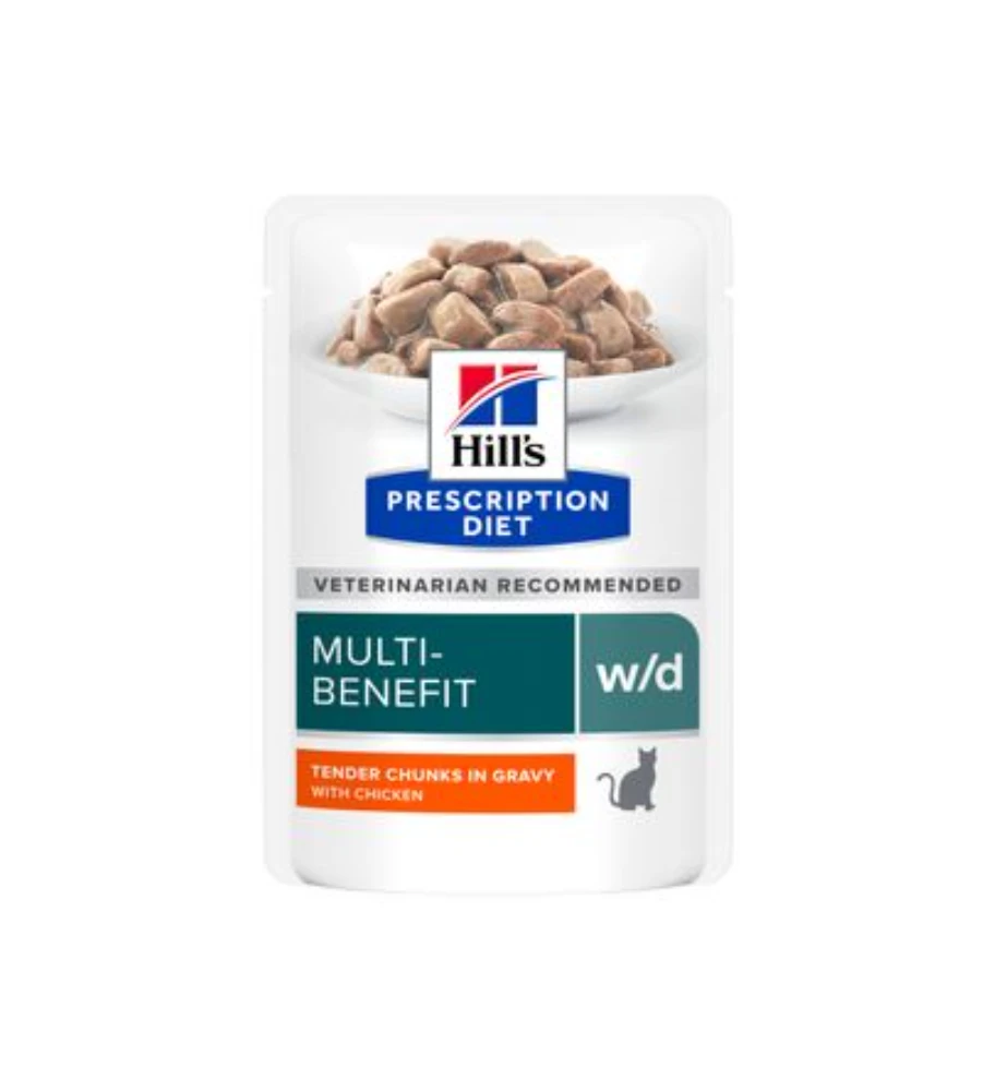 Hill's PD W/D Multi-Benefit Maaltijdzakjes Met Kip - 12 X 85 Gram